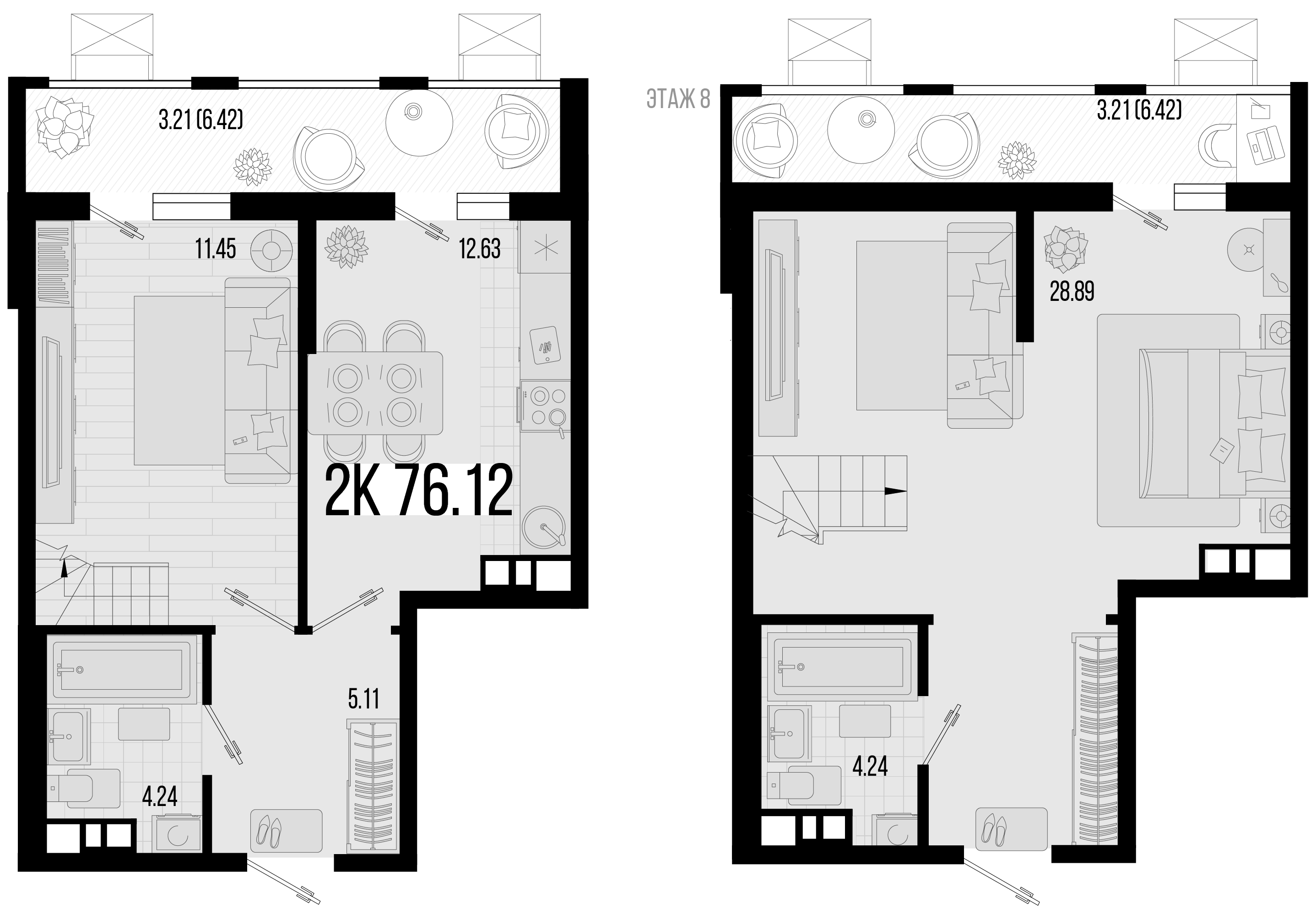 Продается 2-комн. квартира, 71.13 м²