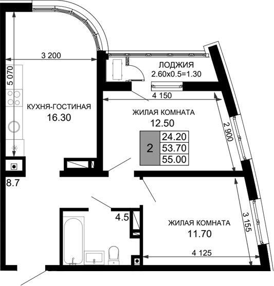 3-комн. Фонтаны