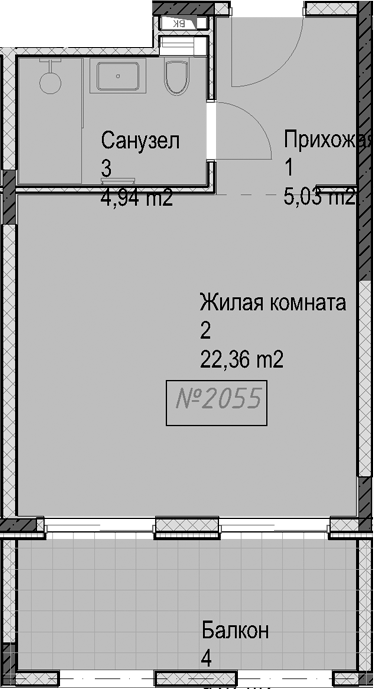 Продается 1-комн. квартира, 32.33 м²