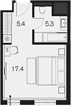 Студия, 28.1 м², 2/4 этаж, ЖК «Benefit Sky Breeze Sochi»