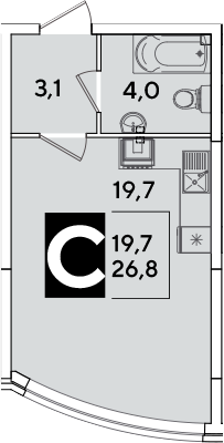 Продается 1-комн. квартира, 26.8 м²