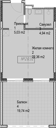 Студия, 32.26 м², 2/6 этаж, ЖК «Гостиничный комплекс Николай 1»