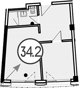 Объект, 34.2 м², 3/4 этаж, ЖК «Гостиничный комплекс GRAND CASCADE»