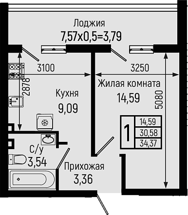 1-комн. Ботаника Хиллс