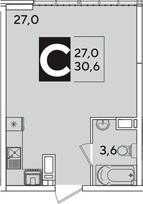 Продается 1-комн. квартира, 30.6 м²