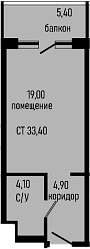 Студия, 28 м², 5/8 этаж, ЖК «Курортный отель Алеан Селект Агой»