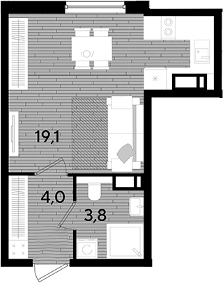Продается 1-комн. квартира, 26.9 м²