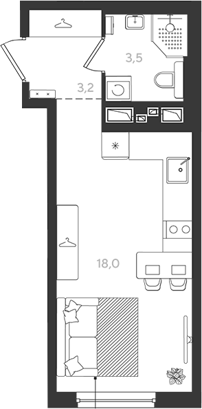 Продается 1-комн. квартира, 24.7 м²