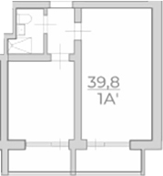 Объект, 39.8 м², 4/4 этаж, ЖК «Комплекс Luciano»