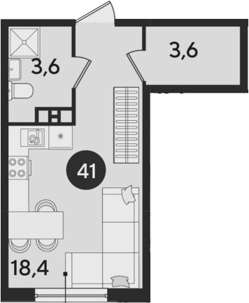 Студия, 25.6 м², 3/9 этаж, ЖК «Парк Победы»