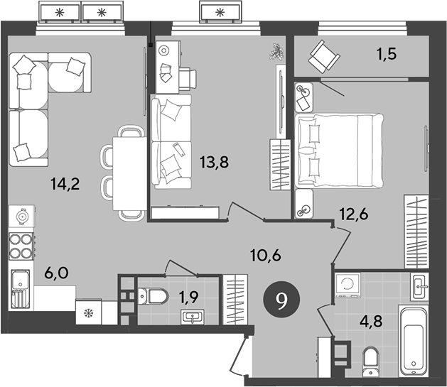 Продается 3-комн. квартира, 63.9 м²