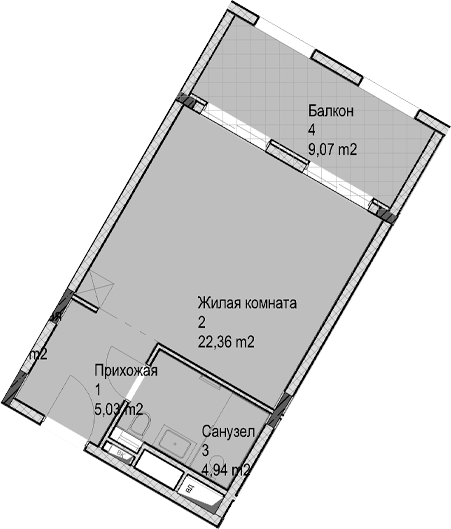 Студия, 32.3 м², 4/6 этаж, ЖК «Гостиничный комплекс Николай 1»