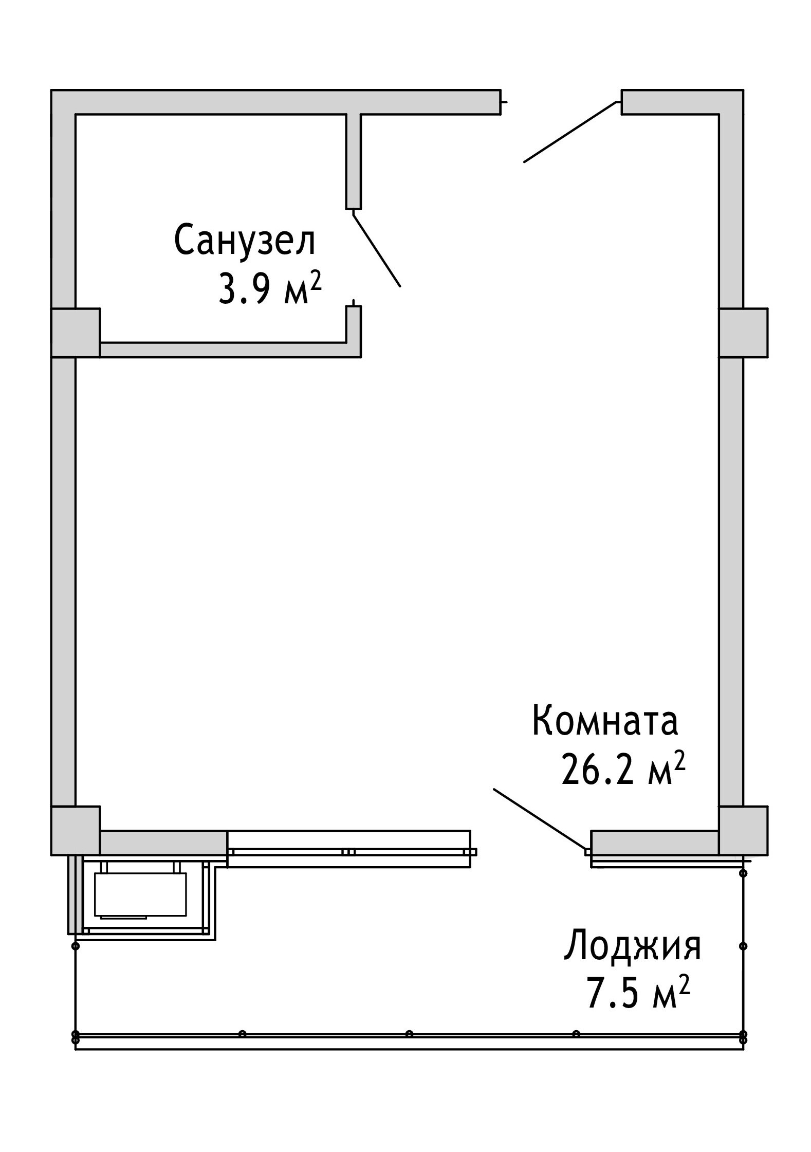 1-комн., 30.1 м², 6/7 этаж, ЖК «Cosmos Черное море Риверта Отель»
