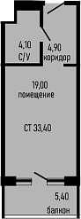 Студия, 28 м², 5/8 этаж, ЖК «Курортный отель Алеан Селект Агой»