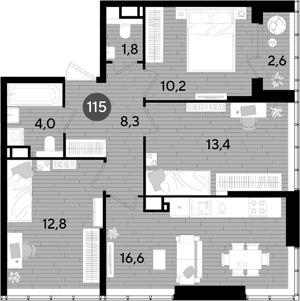 Продается 3-комн. квартира, 69.7 м²
