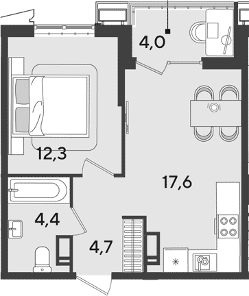 Продается 2-комн. квартира, 39 м²