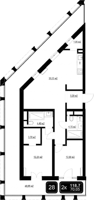 Продается 3-комн. квартира, 70.05 м²