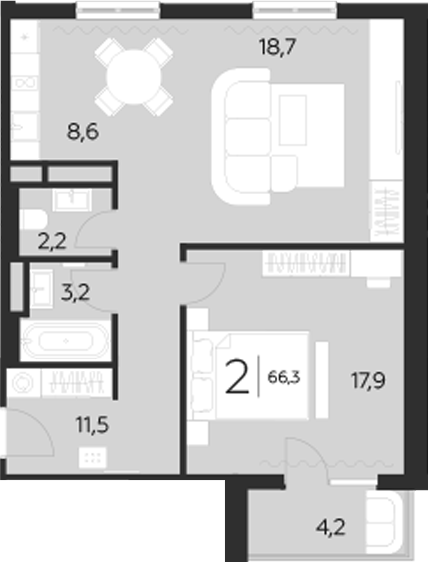 1-комн. LeePrime Residences Polyana Sochi