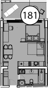 Студия, 54.9 м², 3/9 этаж, ЖК «Гостиничный комплекс Поляна Пик»