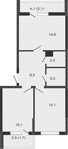 2-комн., 52.3 м², 4/4 этаж, ЖК «Дзенпарк»