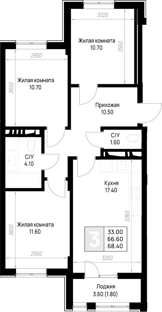 3-комн. На высоком берегу