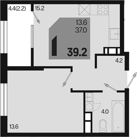 Продается 1-комн. квартира, 37 м²
