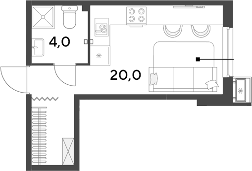 Продается 1-комн. квартира, 24 м²