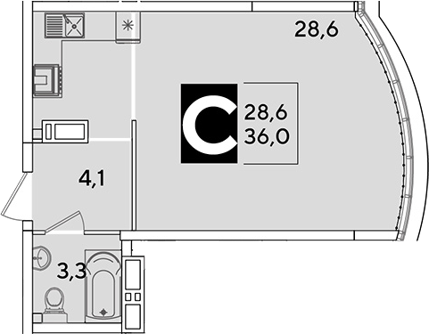 Продается 1-комн. квартира, 36 м²