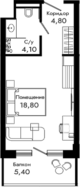 Студия, 27.7 м², 8/8 этаж, ЖК «Курортный отель Алеан Селект Агой»