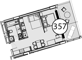 Объект, 54.9 м², 4/9 этаж, ЖК «Гостиничный комплекс Поляна Пик»