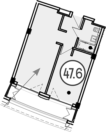Объект, 47.6 м², 3/4 этаж, ЖК «Гостиничный комплекс GRAND CASCADE»