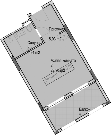 Продается 1-комн. квартира, 32.3 м²