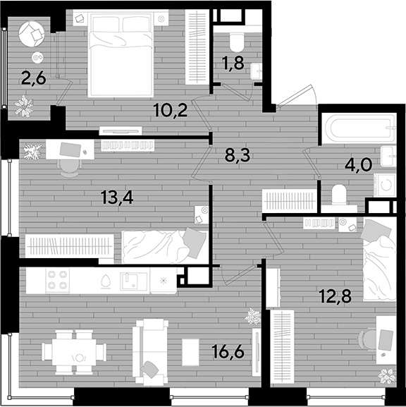 3-комн. DОГМА ПАРК