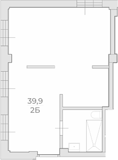 Объект, 39.9 м², 2/3 этаж, ЖК «Комплекс Luciano»