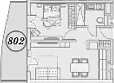 2-комн., 39.9 м², 8/9 этаж, ЖК «ГК Сан Гарден Хотел&СПА»
