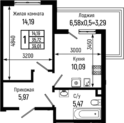 1-комн. Ботаника Хиллс