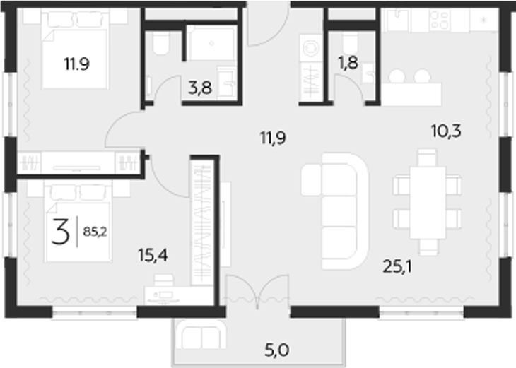 2-комн. LeePrime Residences Polyana Sochi