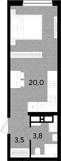 Студия, 27.3 м², 10/16 этаж, ЖК «DОГМА ПАРК»