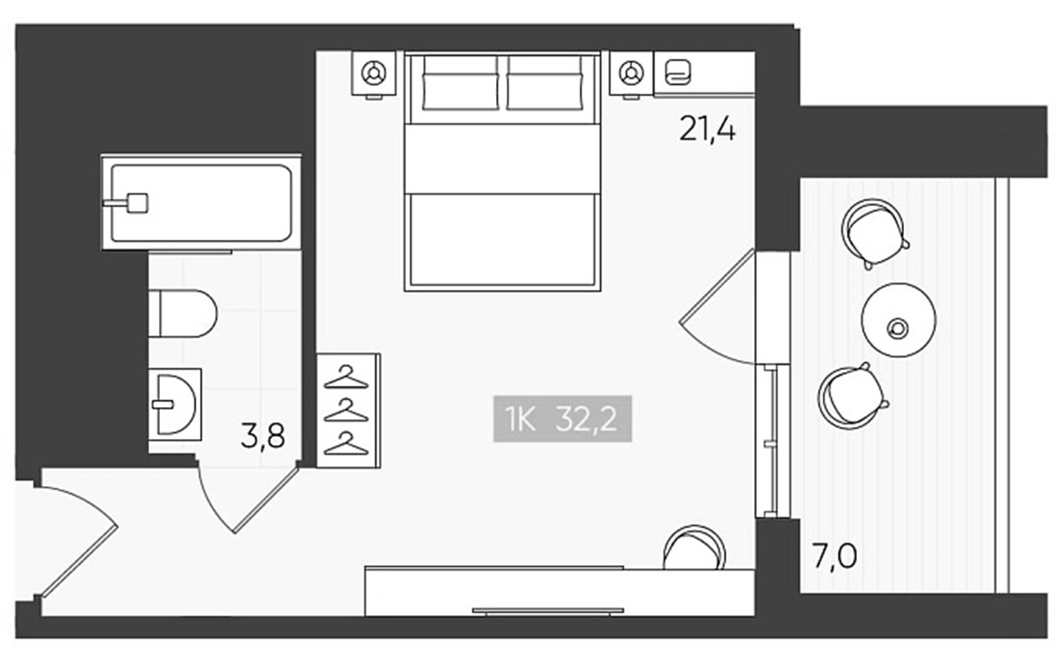 Студия, 25.2 м², 4/6 этаж, ЖК «Палаццо Де Агой»