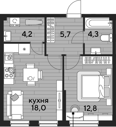 Продается 1-комн. квартира, 45 м²