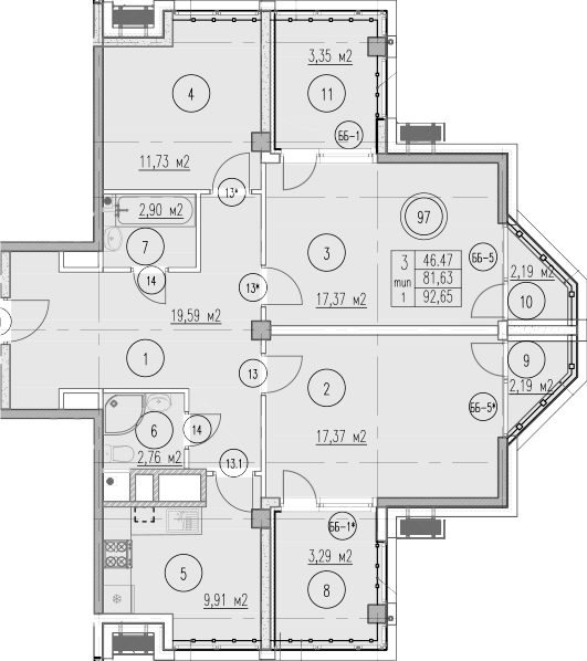 3-комн. Agoy Park Residence by Lavicon