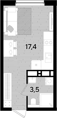 Продается 1-комн. квартира, 20.9 м²