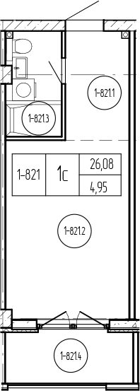 Продается 1-комн. квартира, 26.08 м²