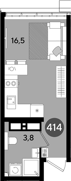 Продается 1-комн. квартира, 20.3 м²