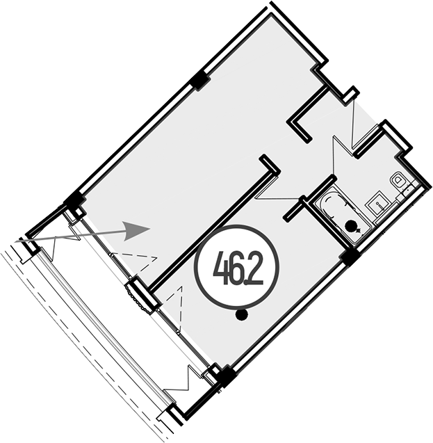 Объект, 46.2 м², 3/4 этаж, ЖК «Гостиничный комплекс GRAND CASCADE»