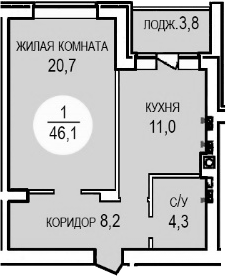 1-комн. Кубанская усадьба. ООО СЗ Кубанская усадьба