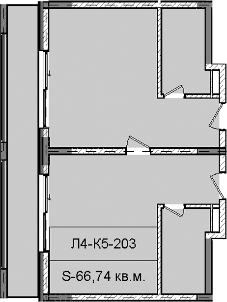Объект, 66.74 м², 2/6 этаж, ЖК «Гостиничный комплекс Royal Beach Sochi»