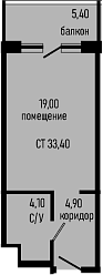 Студия, 28 м², 5/8 этаж, ЖК «Курортный отель Алеан Селект Агой»