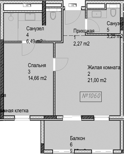 2-комн., 47.7 м², 1/4 этаж, ЖК «Гостиничный комплекс Николай 1»