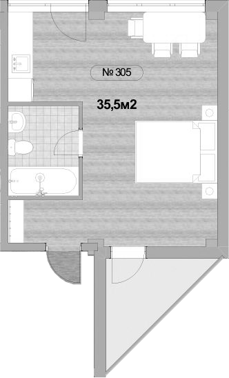 Объект, 32.3 м², 3/3 этаж, ЖК «Апартаментный комплекс Мореин»